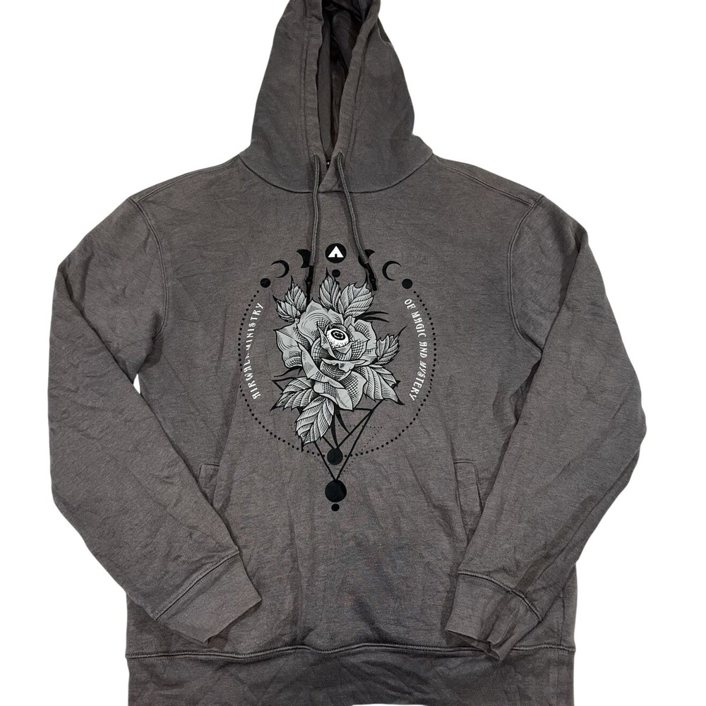 Airwalk Hoodie Sweatshirt Mens Medium Rose Eye Graphic Gray Y2K Skateboard